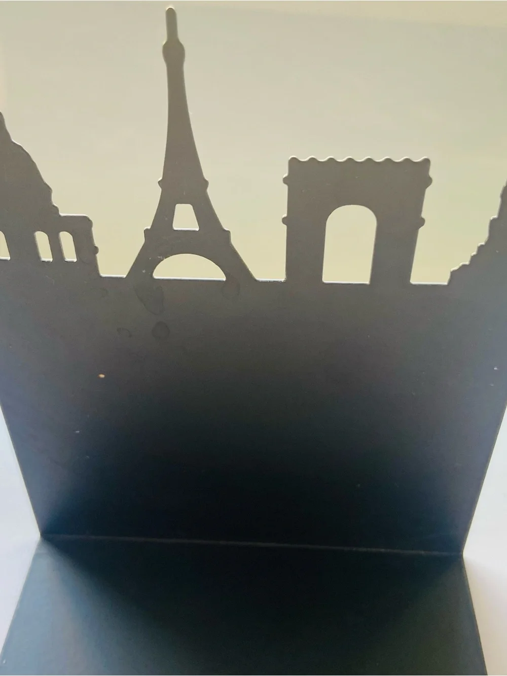 MatteBlack Metal Skyline Bookend - Paris City Silhouette including Eiffel Tower